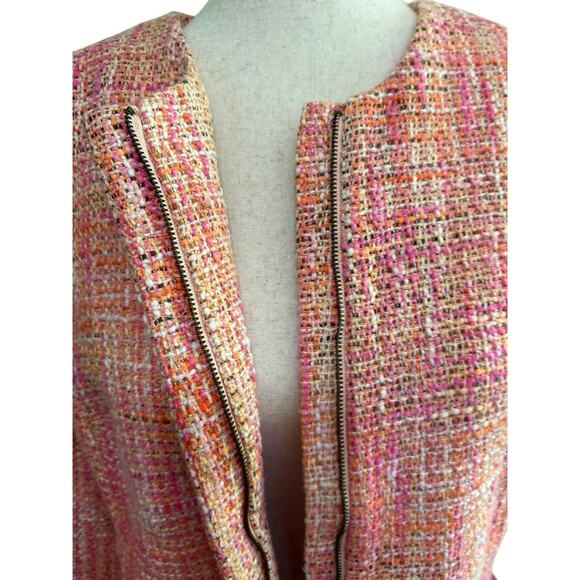 Vintage Talbots Pink Tweed Knit Blazer Jacket Size 4 Preppy Classic Career Twee - Picture 6 of 10